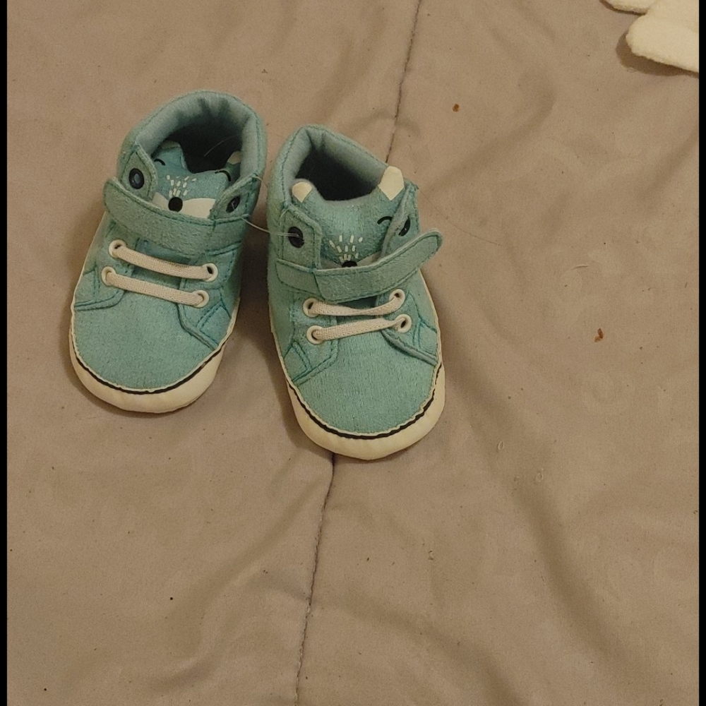 Size 2 blue wolf booties